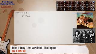 🎸 Take It Easy (Live Version) - The Eagles Guitar Backing Track with chords and lyrics