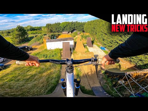 GOING HUGE AT MY SLOPESTYLE COMPOUND WITH NEW TRICKS!!