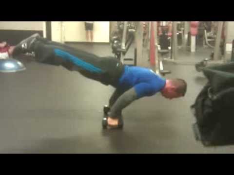 Ed Tessel demonstrating a planche.