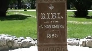 LOUIS RIEL PEDESTRIAN BRIDGE AND BURIAL SITE AT ST. BONIFACE CATHEDRAL - BASILICA WINNIPEG MB.
