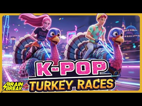 K-POP Turkey Races ⚡️ Thanksgiving Brain Break for Kids ⚡️ Inspired by KPOP Demon Hunters