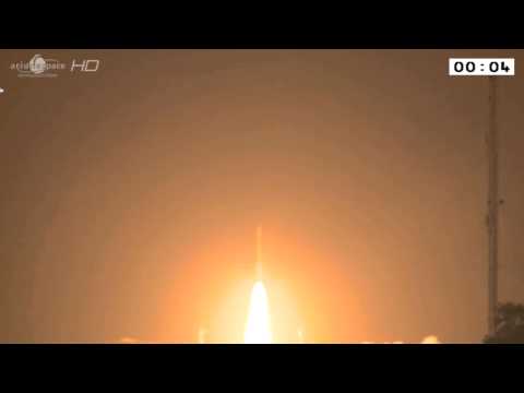 Launch of Arianespace VV03 rocket carrying carrying the Kazakh DZZHR sat