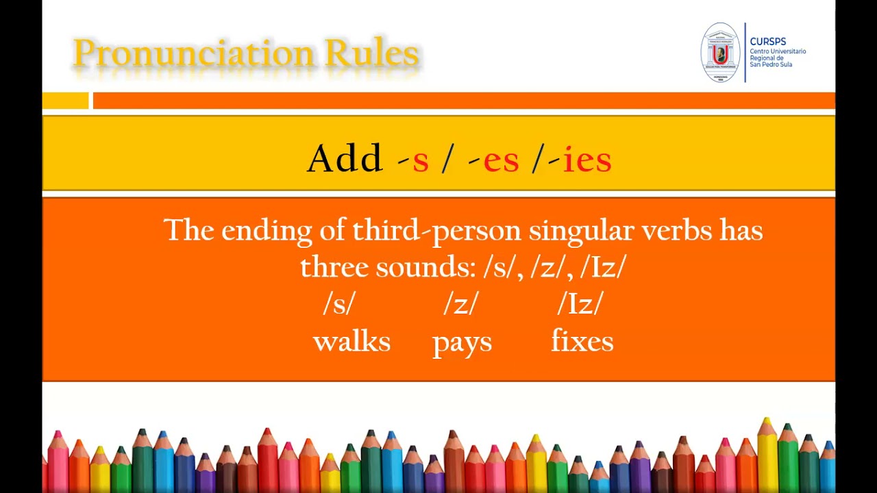 Present Simple - 3rd Person Singular Pronunciation Rules