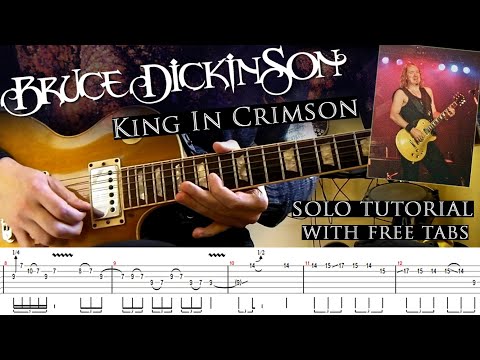 How to play Adrian Smith's solos #59 King In Crimson (with tablatures and backing tracks)