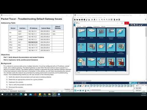6.4.3.4 Packet Tracer - Troubleshooting Default Gateway Issues