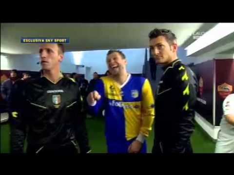 Totti e Cassano sotto il tunnel prima di Roma Parma