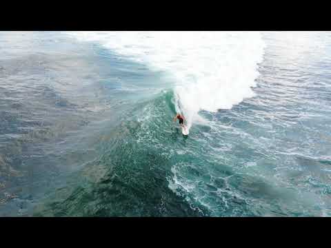 Drone captures surfers at Hanalei Bay