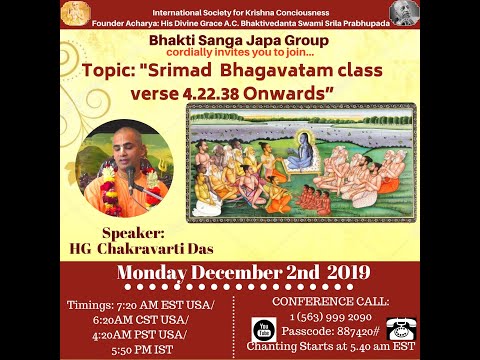 Srimad Bhagavatam class 4.22.38 By HG Chakravarti prabhuji