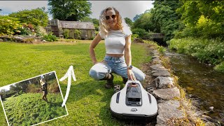 Risking A Robot Mower On My Riverside Garden || Yuka Mini
