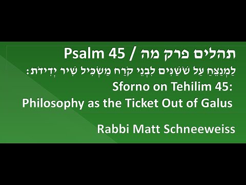 Sforno on Tehilim 45: Philosophy as the Ticket Out of Galus (Part 2)