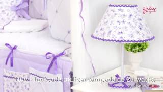 Abajur Floral Lilás | Ref: 57719