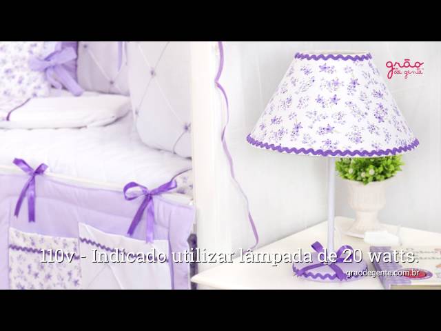 Abajur Floral Lilás | Ref: 57719