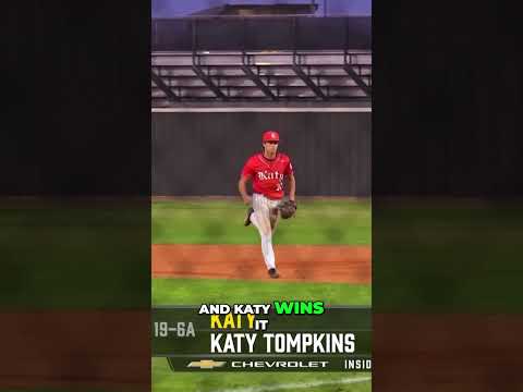 Katy's Drake Hopkins with the leaping snag to end the inning