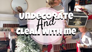 UNDECORATE With Me...FINALLY | Putting Christmas Decor Away & Cleaning | Flocking Everywhere!