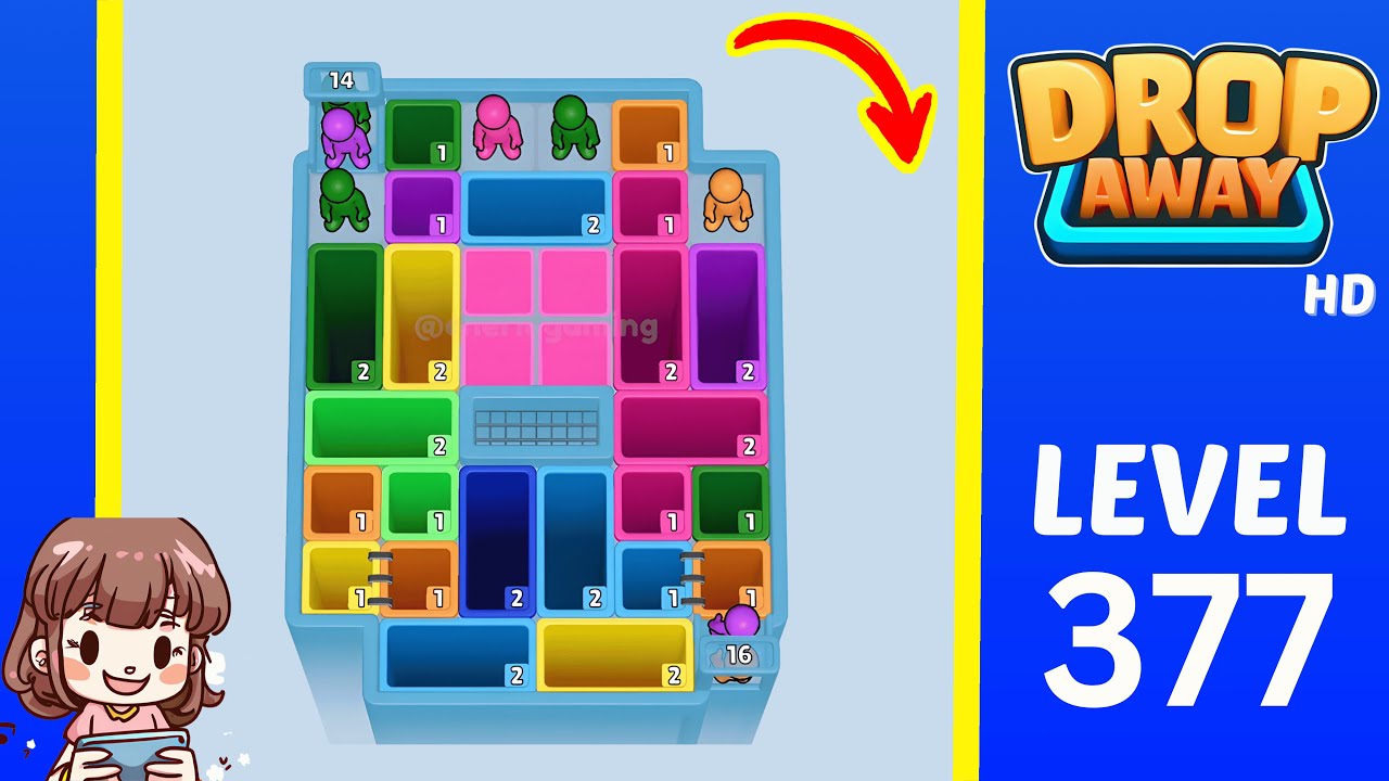 Drop Away Level 377 Walkthrough Solution