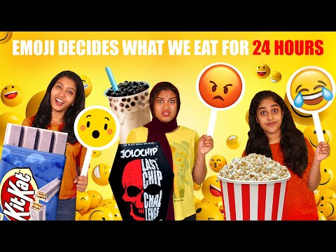 EMOJI DECIDES WHAT WE EAT FOR 24 HOURS CHALLENGE 🤩 | ഇമോജി പണി തന്നു 😂 | PULLOTHI