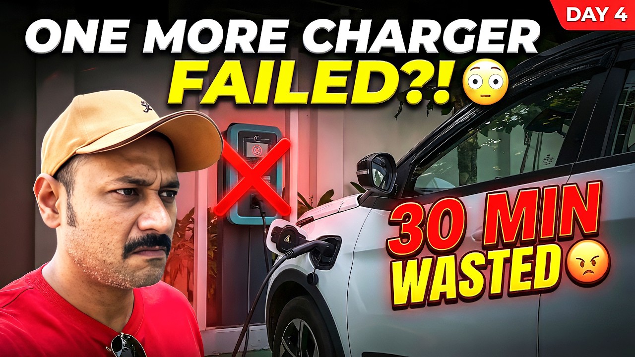 EV Road Trip Reality 😳 One More Charger Failed After 30 Minutes | Day 4