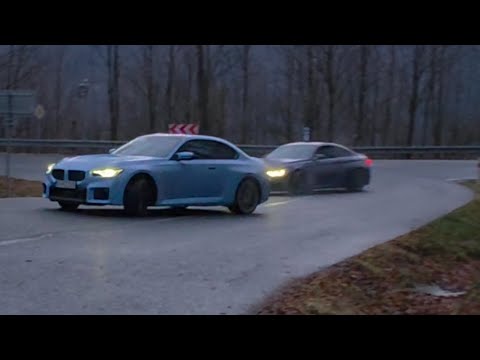 BMW M2 G87 vs BMW M4 CS F82 drift #bmw #m2 #m4cs #drift #mountain #rain #vs #automobile #mpower #f82