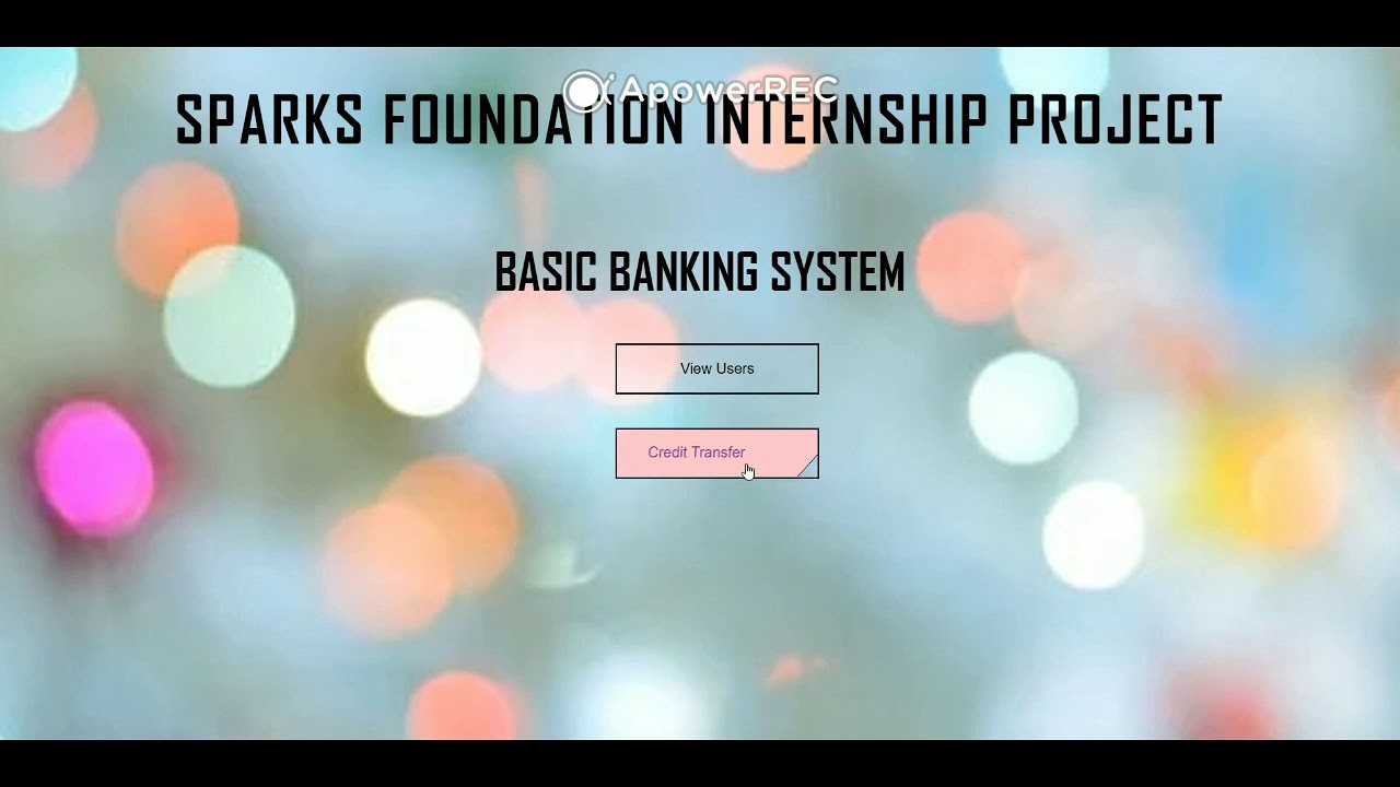 Basic banking system website #thesparksfoundation