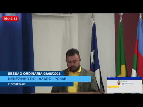  SESSÃO DIA 05/08/2026 – PRONUNCIAMENTO DO VEREADOR NENENZINHO DO LÁZARO