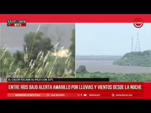 Entre Ríos bajo alerta amarilla por lluvias y vientos desde la noche-ELONCE- 20/11/2025