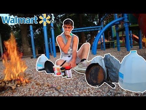 $25 Urban WALMART Survival CHALLENGE! (In A Park)