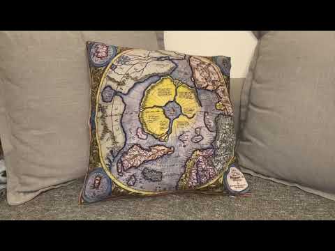 Hyperborea Cushion Cover North Pole Mercator 1595 Map Arctic Flat Earth Pillow Sofa Bed Chair Gift
