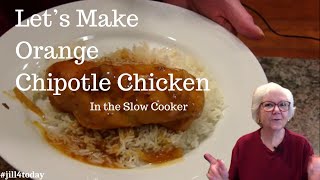 EASY Slow Cooker Orange Chipotle Chicken.