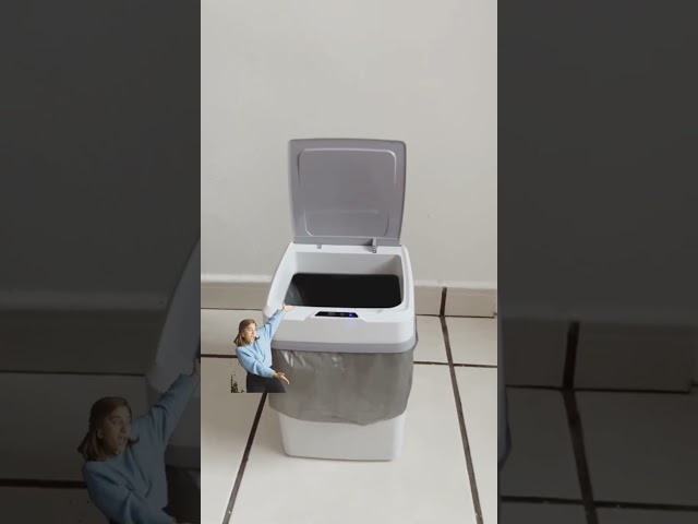 Vídeo relacionado con Kongming Cubo de basura para baño con prensa, 2 unidades estrecho para cocina, cubo de basura pequeño de 10 l con tapa, resistente a los olores, para cocinas, baños, oficinas, salón, dormitorio, WC