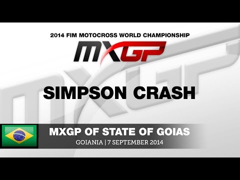 MXGP of State of Goias 2014 Shaun Simpson crash - Motocross