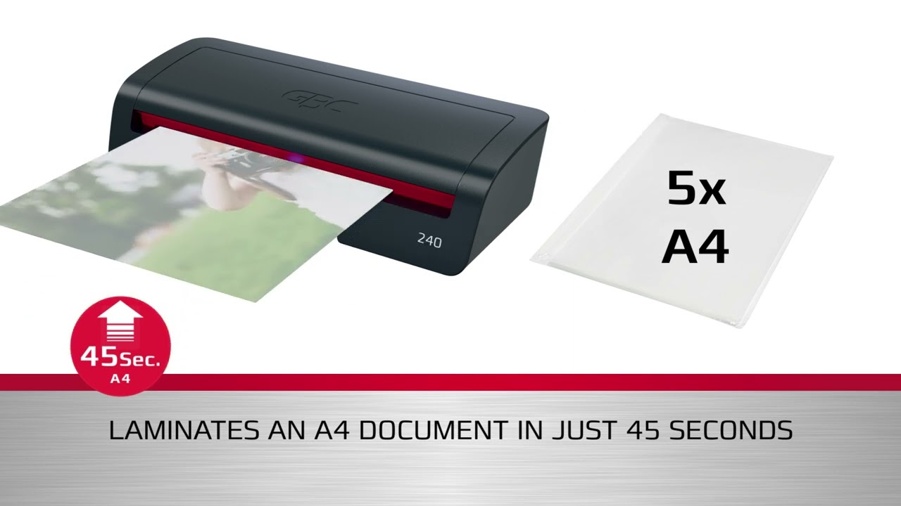 Laminator GBC 240 Home Office, A4, kit folii laminare inclus, negru
