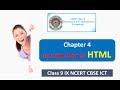 INTRODUCTION TO HTML Class 9 IX NCERT CBSE ICT CS Chapter 4