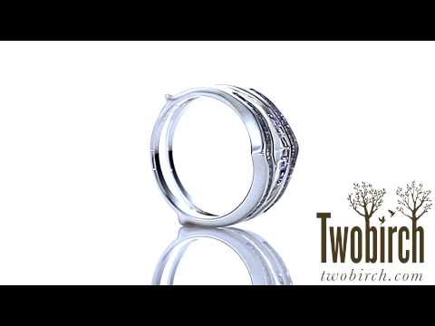 0.44ct. Baguette Chevron Ring Guard Enhancer - TwoBirch TB-GUARD-0029-WG-G