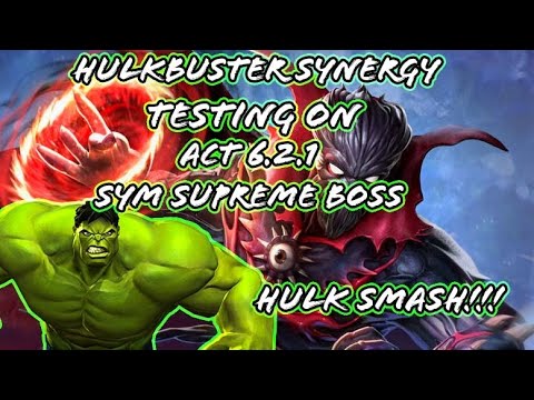 Hulk vs Act 6.2.1 boss with Hulkbuster synergy