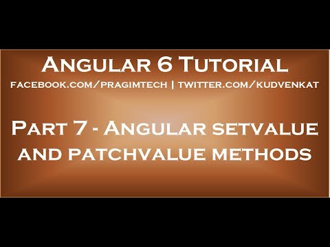 Angular setvalue and patchvalue methods