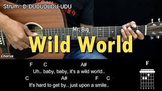 Wild World - Mr. Big | EASY Guitar Tutorial with Chords - Guitar Lessons