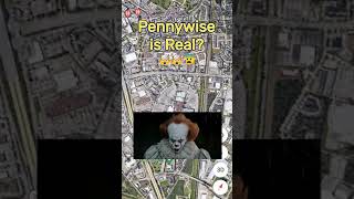 Pennywise is Real??🤯😱 Scary thing found on Google Earth #shorts #pennywise