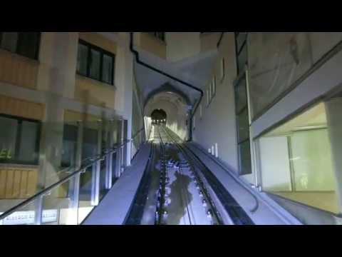Standseilbahn 6900.01 Lugano Piazza Cioccaro - Lugano Bahnhof Bergfahrt nachts Funicolare