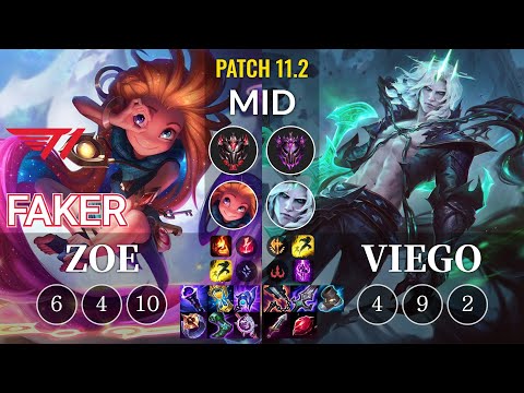 T1 Faker Zoe vs Viego Mid - KR Patch 11.2