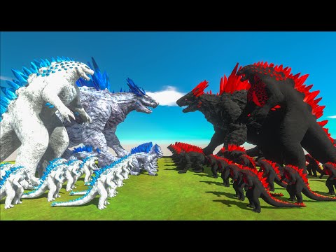 Growing Ice Godzilla x Shimo VS Red Evil Itself - Animal Revolt Battle Simulator