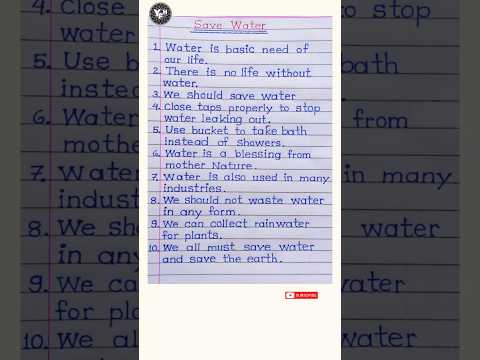 10 lines on save water || save water ten lines || your future handwriting||