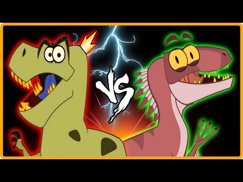 T-REX VS RAPTOR! THE BATTLE BEGINS!!! The Jurassic Park! Funny Dinosaur Cartoons for Kids Children!