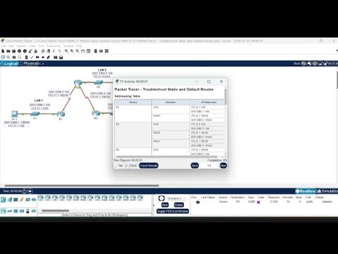 16.3.1 packet tracer - troubleshoot static and default routes