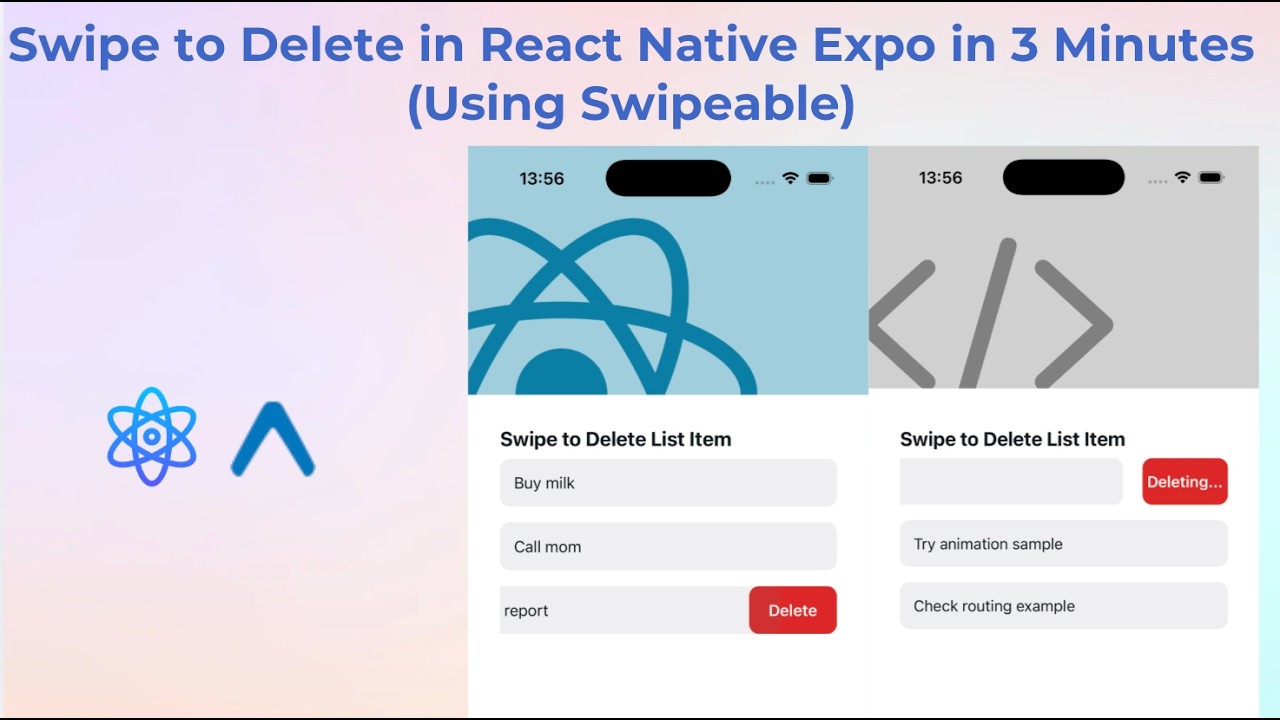 Swipe to Delete in React Native Expo in 3 Minutes (Using Swipeable)