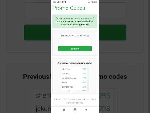 9 промокодов на сайт rblx.earth