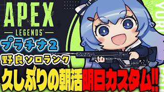 【APEX/プラチナ２】久しぶりの朝えぺ！明日カスタム！🌞キーマウソロランク【ゆるりめぐ/vtuber】