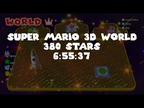 Super Mario 3D World (Switch) 380 Star Speedrun in 6:55:37