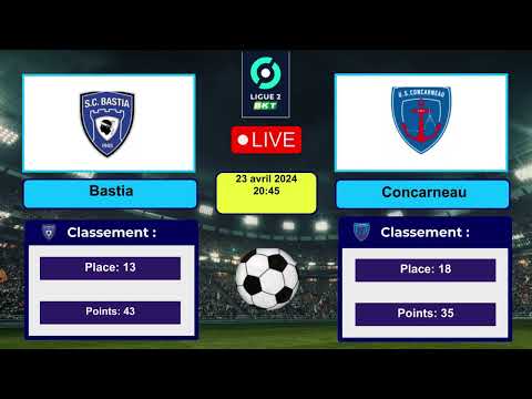 Bastia vs Concarneau Streaming en direct live sur quelle chaîne?