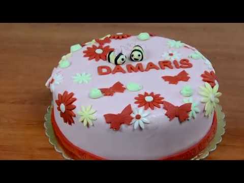 La multi ani Damaris︱Tort Fondant︱Pasta din zahar︱Torturi︱Tort Martipan︱Tutorial Torturi