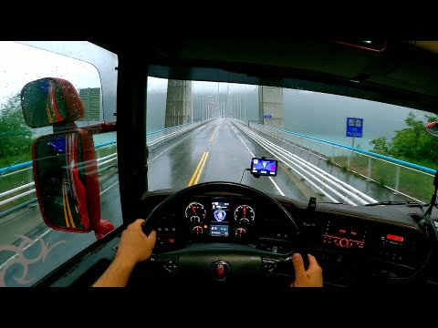 POV Driving Scania R440  Hardanger Bridge-Hardangerfjorden Rv7, Rv13.(Part1)